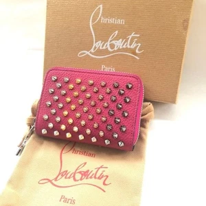 Christian Louboutin Panettone Spike Coin Case Purse Purple Pink Used - Picture 1 of 10
