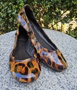 Ballerine Chelsea Tory Burch in pelle verniciata con stampa leopardata taglia 8M - Foto 1 di 15