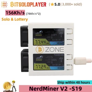 NerdMiner V2 S19 Bitcoin Solo Miner 156Kh/s Home Crypto Mining BTC Lotto Miner - Picture 1 of 7