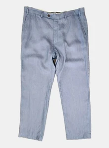 Lauren Ralph Lauren Slim Black Label 100% Linen Pants Mens 36 X 32 Blue Slacks - Picture 1 of 8