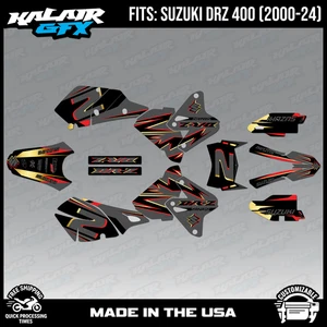 Graphics kit for Suzuki DRZ400 SM, S and E (2000-2024) Vizion Series - Gold - Picture 1 of 4