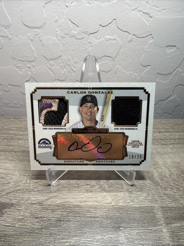 Parche automático usado juego dorado Carlos González 2013 Topps Museum/25 Rockies Foto 1 de 1