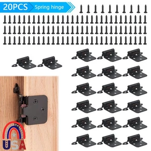 20 Stück Matt Schwarz Schrank Scharniere Überzug Selbstschließend Passend Küche Schranktür - Bild 1 von 19