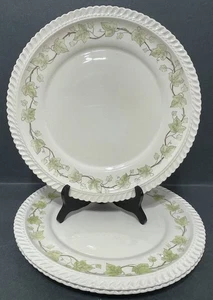Set 3 Vtg Harker Royal Gadroon Pottery IVY Dinner Plates 10 Scalloped Edge READ - Picture 1 of 9