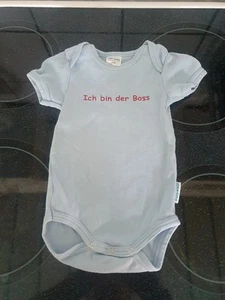 Hellblauer "Spruch" kurzarm Body - Gr.62/68 - baby walz - neuwertig - Bild 1 von 1