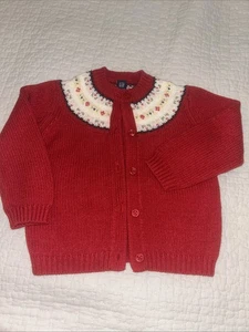 Baby Gap Girls Wool Cotton Blend Nordic Button Sweater 2 Years Cardigan - Picture 1 of 6