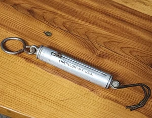VINTAGE GANZMETALL CHATILLON HANDWAAGE ANGELN VERSCHIEDENE J 544-A FUNKTIONIERT 7,25" LANG - Bild 1 von 4