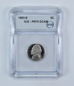 1983-S Jefferson Nickel PR70 DCAM ICG *3203 - Picture 1 of 5