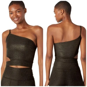 Beyond Yoga Softshine Wanderlust Cropped Tank Black One Shoulder Small Metallic - Bild 1 von 6
