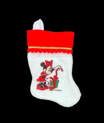 Medias de Navidad vintage Walt Disney fieltro años 80 Minnie Mouse 7" Foto 1 de 4