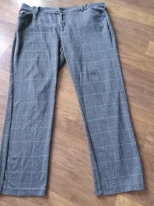 Lee Riders Straight Stretchy Checkered Knit Gray Pants Women's Size 22M - Picture 1 of 7