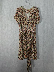 Balenciaga 2010 Wrap Tie Bow Dress Print Size 40 France Nicolas Ghesquiere - Picture 1 of 6