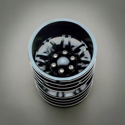 Black Alloy 1.9 Wheel Rim Set (2 front+2 Dually Rear) for RC4WD RC Car CrawlerLj - Image 1 of 4