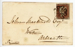 Sobre 1843 con sello de papel azul/oro "Ardent and Pure" de St Andrews - Imagen 1 de 4