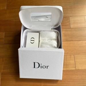 Christian DIOR Set of Vanity Bag, Cotton case, towel white from Japan NEW - Picture 1 of 10