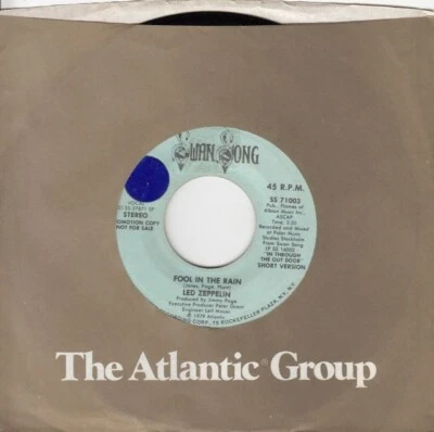 Led Zeppelin – Fool In The Rain  / Fool In The Rain  7" Promotional 45 - Image 1 of 4