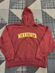 Vintage Y2K Nike Team University Of Minnesota Golden Gophers Swoosh Hoodie Sz XL - Picture 1 of 8