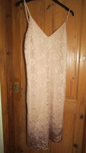 ladies dusky pink foil lace strappy dress from Warehouse size 14,bnwt,rrp £79 - Picture 1 of 3