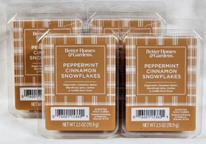 NEW BETTER HOMES & GARDENS PEPPERMINT CINNAMON SNOWFLAKES WAX MELTS 2.5-LOT OF 4
