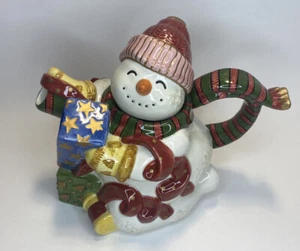 Fitz & Floyd Navidad Muñeco de Nieve Frosty Folks Tetera Nueva Decoración de Vacaciones Navidad - Imagen 1 de 9