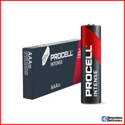 DURACELL PROCELL Pila AAA Procell Duracell Industrial Intense Constant 10 Batterie Alcaline LR03