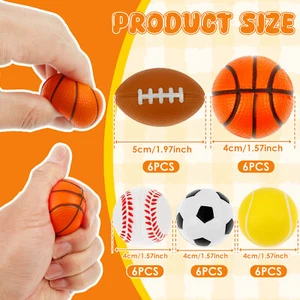 30 Pcs Colorful Sports Stress Balls Cute Mini Squeeze Balls Compact Stress AU` - Picture 1 of 11