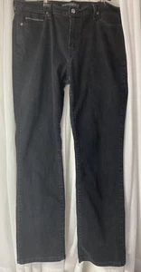 Levi's 505 Womens Size 14M W32 L32 Straight Leg Jeans Black Denim High Rise - Picture 1 of 14