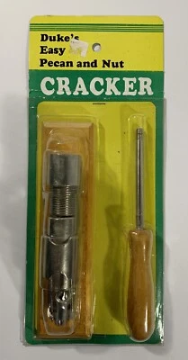 Vintage DUKE'S EASY PECAN and NUT CRACKER,  Original Package, Wood / Steel Parts - Image 1 of 4