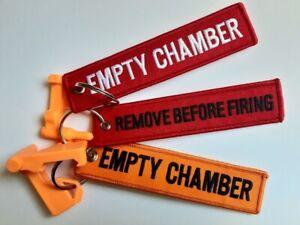 Remove Before Firing / Empty Chamber - safety flag / keyring /breech flag