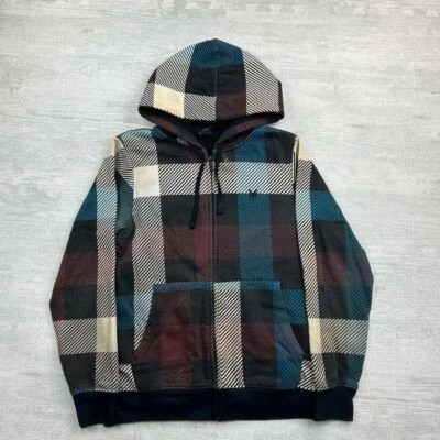 Sudadera De Colección Y2K Zoo York Para Hombre Pequeña Multicolor Rayas Forrada Sherpa Cyber Foto 1 de 4