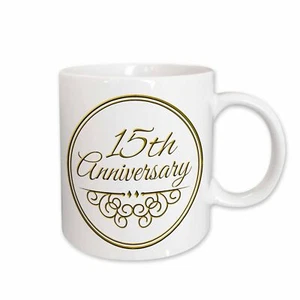 3dRose 15th Anniversary gift - gold text for celebrating wedding anniversaries - - Picture 1 of 14