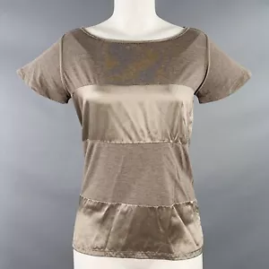 MAX MARA GRÖSSE S Brown Baumwollmischung Kurzärmelig Freizeit Top - Bild 1 von 7