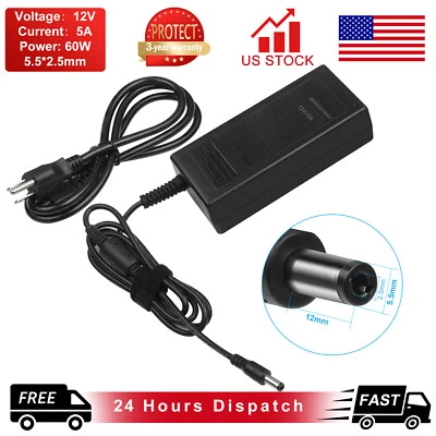DC 12V 5A Charger Adapter LCD Monitor CCTV Security CH-1205 ADP-15HB EA1050A-120 - Image 1 of 4