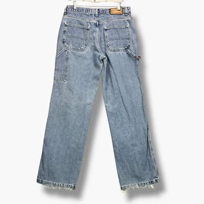 Jeans Tommy Hilfiger vintage Y2K para mujer talla 8 azul holgado carpintero cargo 30" Foto 1 de 4