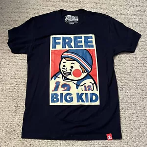 Johnny Cupcakes Mens T Shirt sz L Navy Short Sleeve Crew FREE BIG KID Tom Brady - Picture 1 of 24