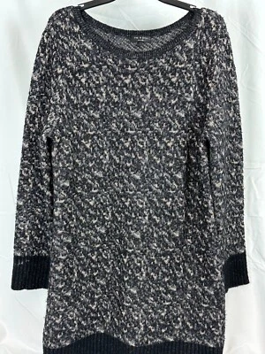 RAG & BONE Suéter Vestido Moteado Negro/Gris Tejido Pesado Suéter Lana Merino L Foto 1 de 4