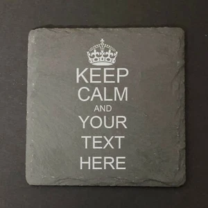 Keep Calm Custom Slate Coasters Gift - Picture 1 of 1