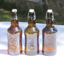 Ensemble de 3 anciennes bouteilles de bière d'Alsace Fischer vides 65 cl