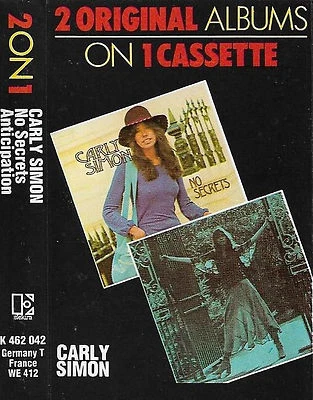 CARLY SIMON NO SECRETS / ANTICIPATION 2 ON 1 CASSETTE ALBUM Pop Rock, Soft Rock  - Image 1 of 4