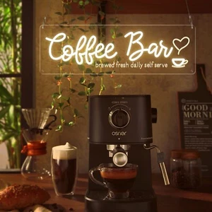 Coffee Bar Neon Sign with Timer Remote Dimmer, Warm White LED Coffee Light fo... - Picture 1 of 8