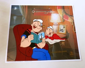 Popeye & Swee'Pea "Tales of the Sea" Animation Sericel Signed Myron Waldman - Picture 1 of 3