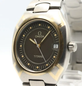 *N MINT* OMEGA Seamaster Polaris 120m TITANE Cal.1438 Qz Black Dial Mens Watch - Picture 1 of 14