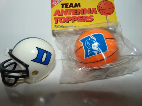 2 DUKE BLUE DEVILS NCAA Riddell POCKET PRO Football Helmet + Antenna Topper NEW Cover