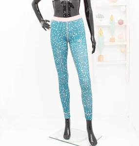 KARI TRAA Leggings Blau Sterne Print Yoga Gym Laufen Base Layer Damen S - Bild 1 von 9