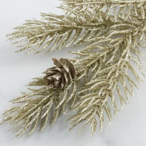 Set of 24 Champagne Glittered Artificial Angel Pine 11-1/2" Picks - Picture 1 of 4