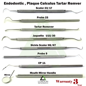 Tooth Scraper Dental Mirror Dental Tartar Calculus Plaque Remover and Scaler Lab - Picture 1 of 20