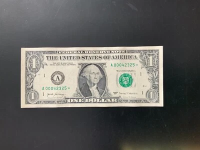 2017 $1 DOLLAR BILL A00042325* Star note - Image 1 of 4