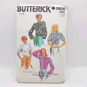 Butterick 3936 Misses' Neck Scarf Tie Bouse Top Sewing Pattern Size 8 Uncut - Picture 1 of 9