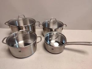 ZWILLING Flow Kochtopf-Set, 4-teilig, 4 Deckel, Induktionsgeeignet, Edelstahl - Bild 1 von 3