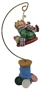 Vintage Cute As A Button Winter Button Land Hanging Ornament 1995 Enesco 142816 - Picture 1 of 9